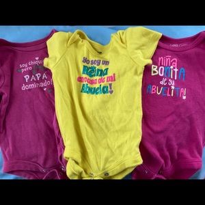 0-3 Months Baby Girl Onesie with Spanish Messages